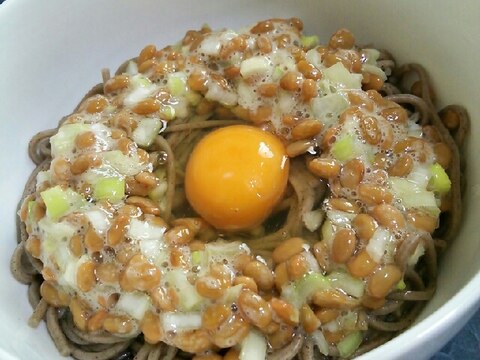 釜あげ卵納豆蕎麦